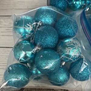 Glittery Blue Holiday Ornaments
